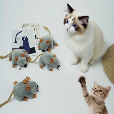 Игрушка-мышь из плюша для кошек, для снятия скуки, помощь при прорезывании зубов, интерактивная игра, развлечение, компаньон, товар для питомцев, игрушка для котенка