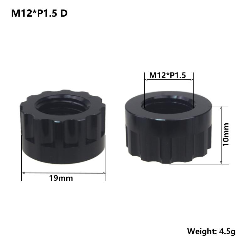 Bicycle Thru Axle Nut M12 M14 M15 Thread Axle Nuts Bike Hub Tube Shaft Skewer Cap for 1.0/1.25/1.5/1.75mm Thread pitch Thru Axle