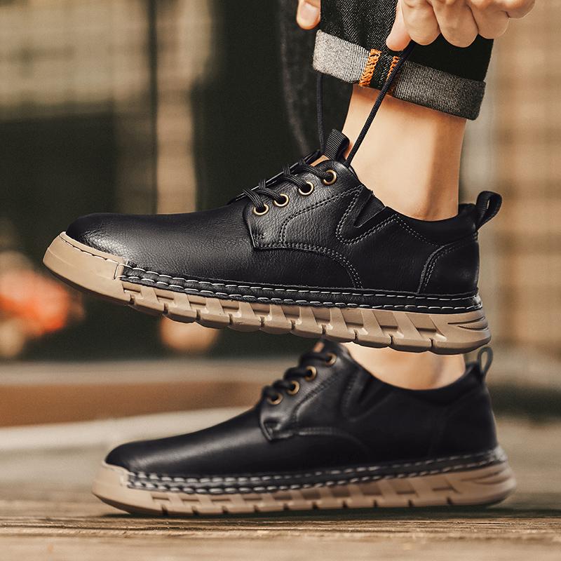 Male Sneakers Adult Non Slip Casual Desert Hiking Footwear Treking Shoes Trainers Outdoor Casual Leather Mens Shoes Retro Style