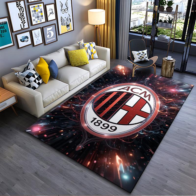 "Ковер с логотипом AC Milan Дизайн 1899, Ковер для домашнего декора спортивного болельщика" Подходит для использования в качестве противоскользящего покрытия для гостиной, спальни, диванов