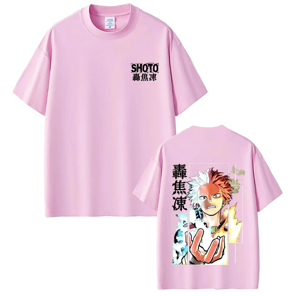Japanese Anime My Hero Academia Shoto Todoroki T Shirts Summer Men Women Casual Retro Streetwear Male Cartoon Harajuku T-shirt