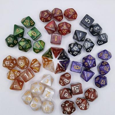 7 шт./компл., 7 кубиков DND, многогранные настольные игры D4 D6 D8 D10 D12 D20, игровые кости для вечеринок, акриловые многогранные кости TRPG DND