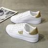 Women's Summer New Fashion Gold Heart Sneakers With Lace-Up Closure, Comfortable Ladies' Casual Anti Slip Lightweight Shoes