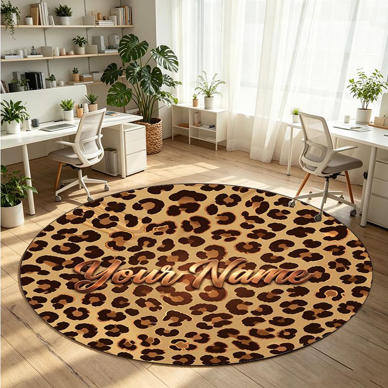 Mandala Ornament (360) Theme Round Crystal Velvet Rug Custom Name Text Personalized Floor Mat Home Decor Non Slip Crystal Carpet