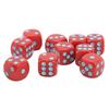 20 игральных костей с закругленными углами 16 мм, набор из 6 игральных костей для настольных игр, математических игр, красные и синие точки