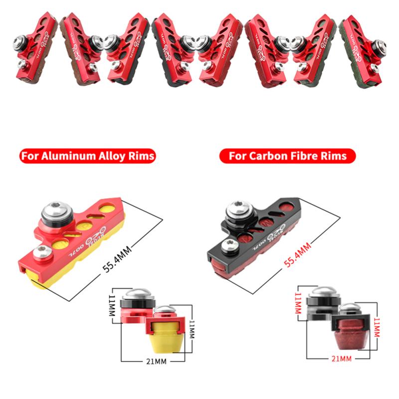 1 пара резиновых тормозных колодок C-образного типа, износостойкие шумопоглощающие удлинительные тормозные колодки для дорог