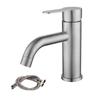 Basin Sink Bathroom Faucet Deck Mounted Hot Cold Water Basin Mixer Taps Matte Black Silver Sink Tap Crane Stainless Steel Faucet
