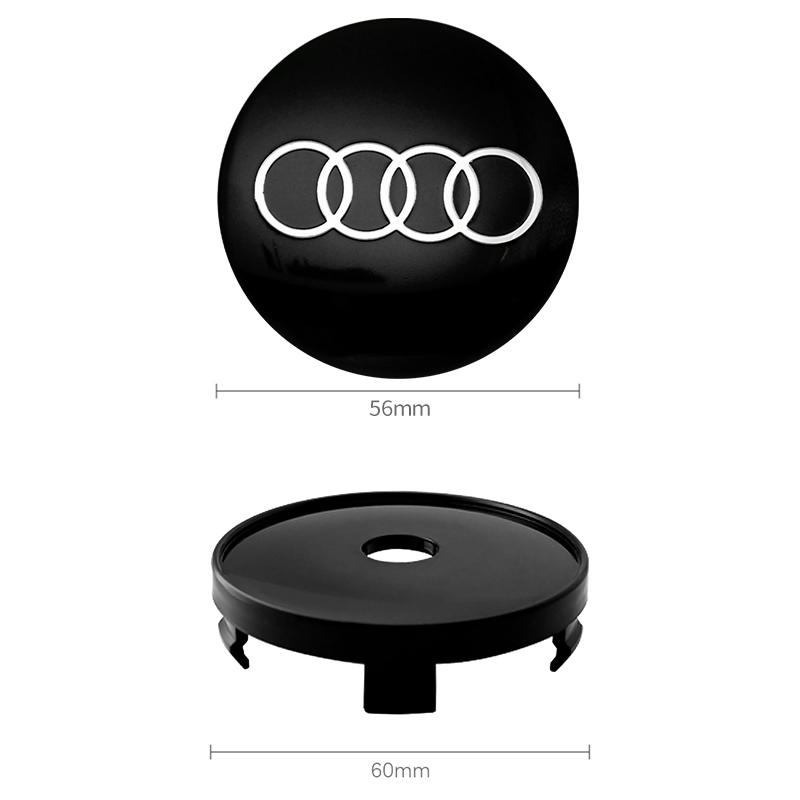 4Pcs 56+60mm Car Wheel Center Hub Caps Stickers Auto Rim Cover Accessories For 5s S line RS Quattro A3 A4 A6 A5 Q5 A1 Q7 Q3 Q2s5
