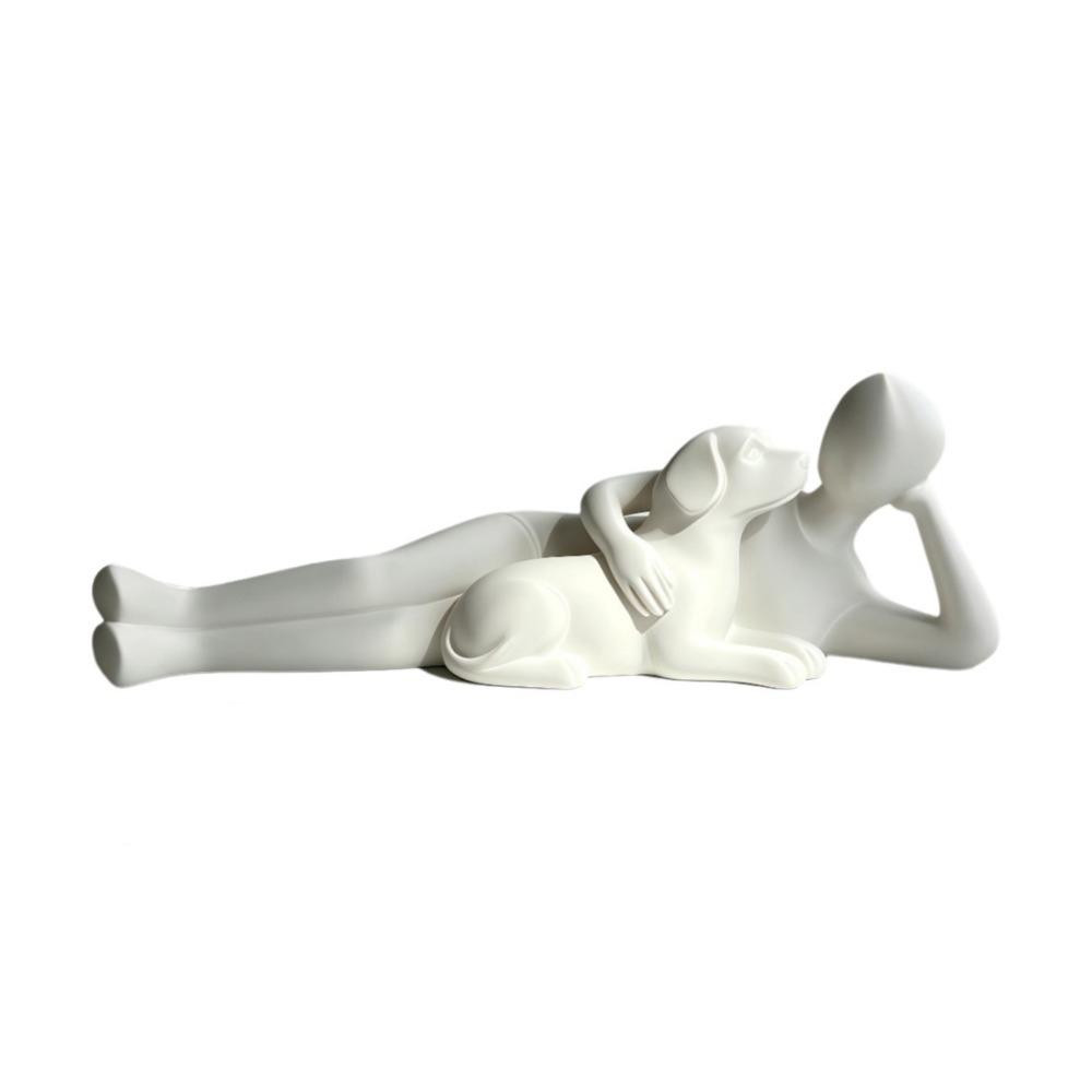 Warm Abstract Characters Lying on Dog Figure Romantic Characters Dog Figures Study/Bookshelf