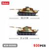 930 шт. Sluban 0980 Военный WW2 Тяжелый танк Королевский тигр Армейские солдаты Строительные блоки Детские кирпичики Игрушки для мальчиков Подарки