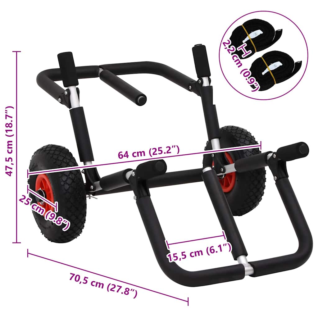 SUP Trolley for 2 Surfboards Foldable 90 kg Aluminum
