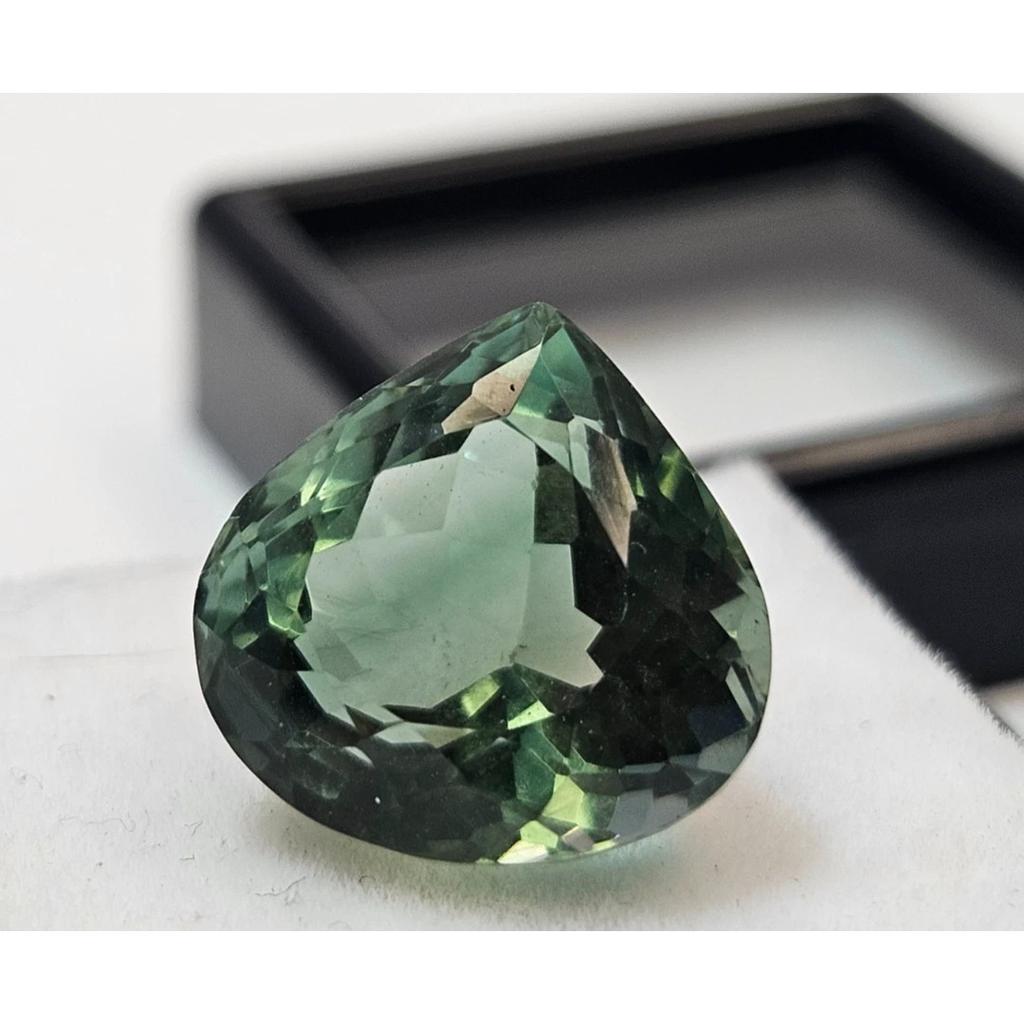 Fabulous Natural Green Sapphire 8-9 Ct Pear Cut Certified Loose Gemstone
