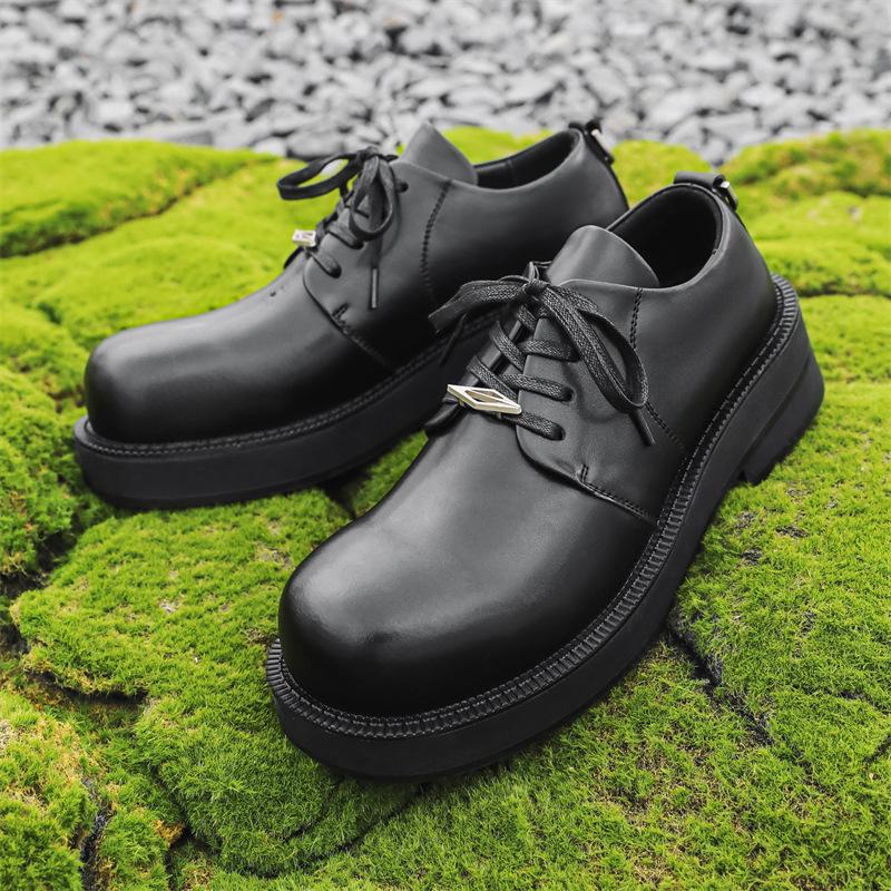 Туфли дерби на платформе с круглым носком, удобные, с большим носком, мужские туфли, обувь для локомотива, для ночного клуба, красивые, парикмахерские, мужские туфли 57322-J