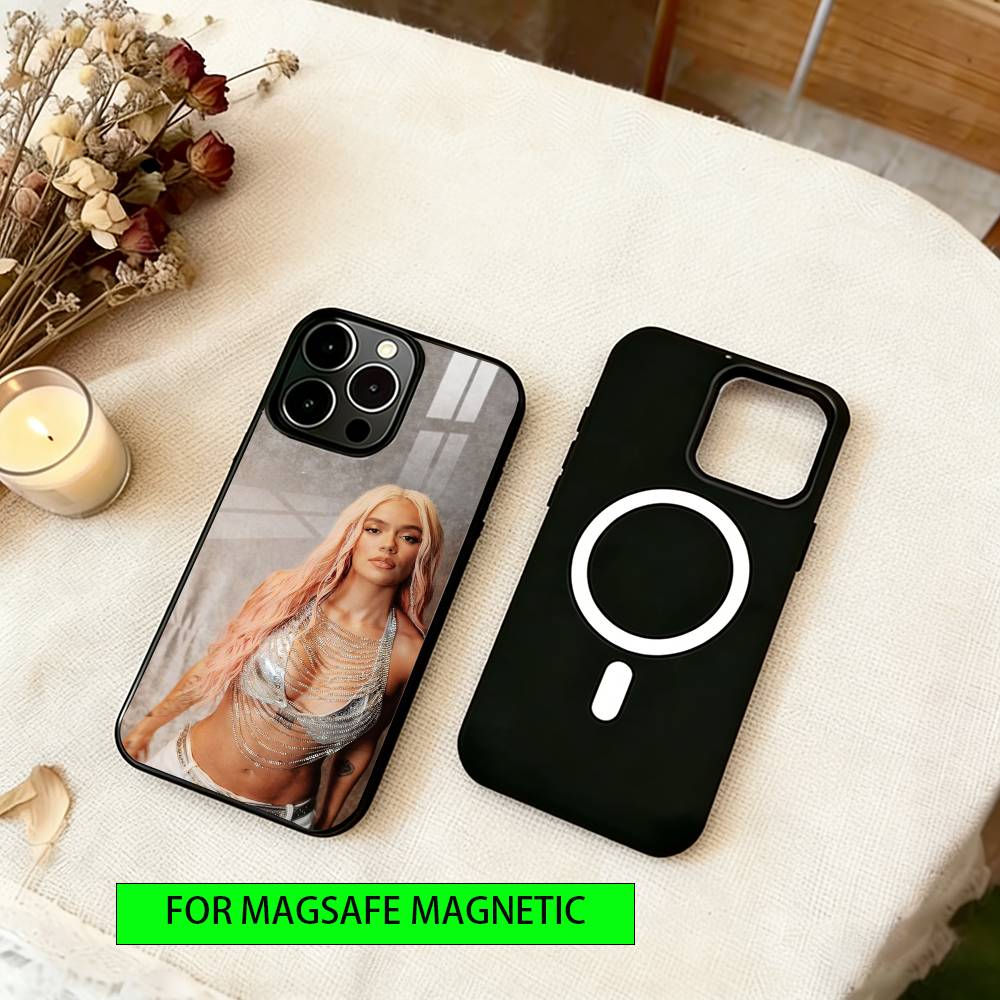 Singer Karol G Phone Case For iPhone17,16,15,14,13,12,11 Plus,Pro Magnetic with Magsafe Wireless Charging