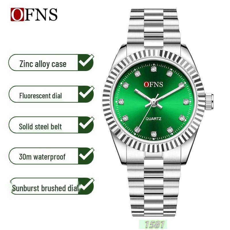 OFNS Классические женские высококачественные повседневные роскошные кварцевые наручные часы, римские цифры, дизайн с шипами, для работы и повседневной носки, водонепроницаемые.