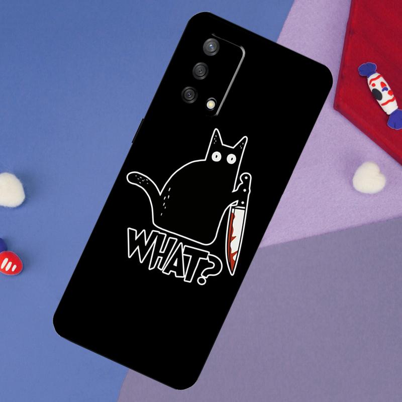 Witch Black Cat Case For OPPO A74 A94 A54 A17 A57 A77 A18 A58 A78 A98 A15 A52 A72 A5 A9 A53S A16 A76 A96