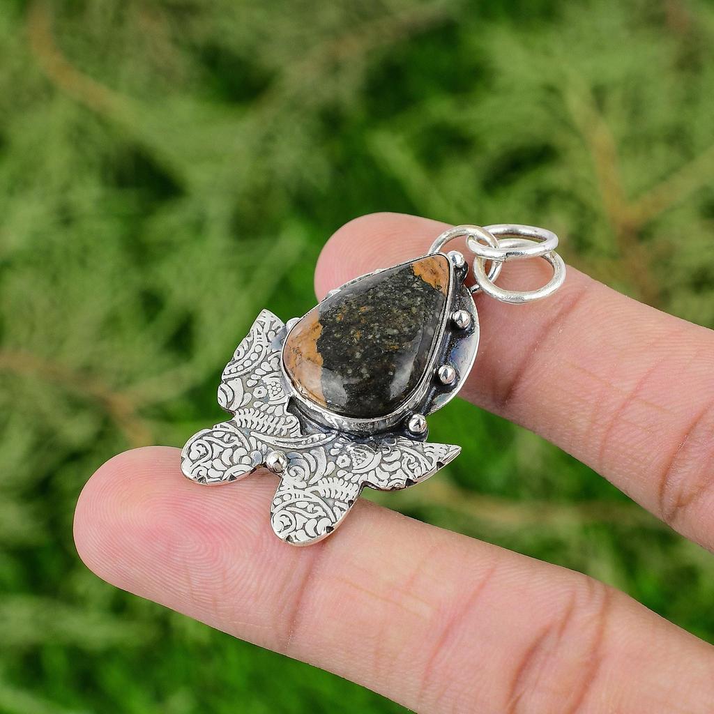 Daughters Day Sale 925 Silver Bauxite Gemstone Sister Artisan Pendant Jewelry