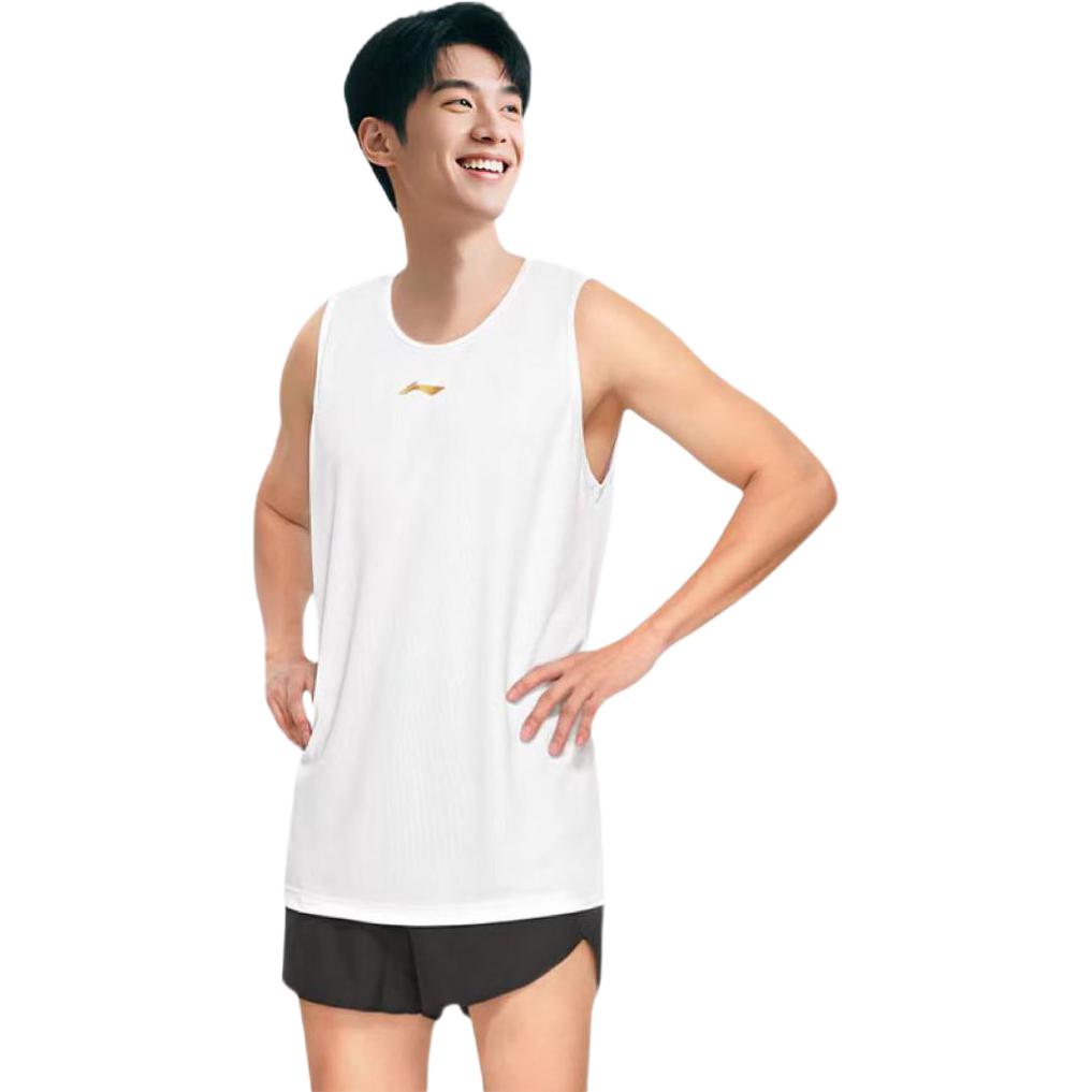 Мужские майки Li Ning с круглым вырезом, тонкие, без рукавов, LWTU014W