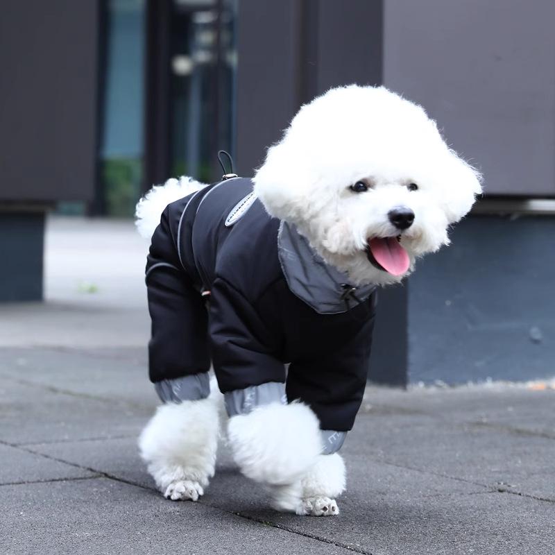 Dog clothes, winter jackets, pet teddy small dogs, autumn and winter puppy cotton clothes, four-legged winter warmth