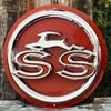 Vintage SS Racing Logo Aluminum Sign - Classic Car Emblem Wall Art, Poster for Bar, Cafe, Beach House & Backyard Decor