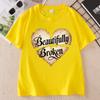 Beautiful Broken Heart T Shirt Unisex Ladies Love Graphic T Shirts Casual Cotton Round Neck Printed Short Sleeve Tshirts Clothing