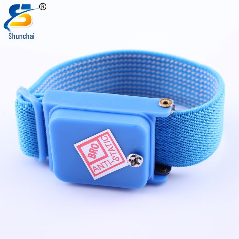 Синий ПВХ проводной антистатический браслет с ремешком на запястье