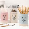 Cute Cartoon Dustproof Chopstick and Spoon Holder with Lid and Drain