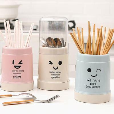 Милый мультяшный пылезащитный держатель для палочек и ложек с крышкой и сливом