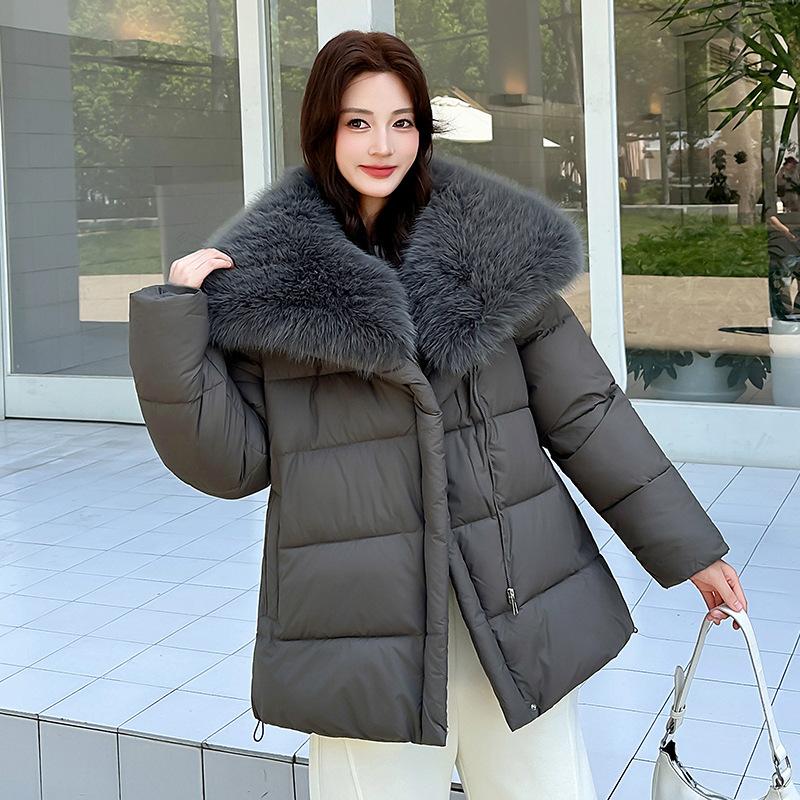 Winter new cotton-padded clothes, cotton-padded clothes are versatile, fashionable large lapel cotton-padded jackets, fashionable warm bread clothes