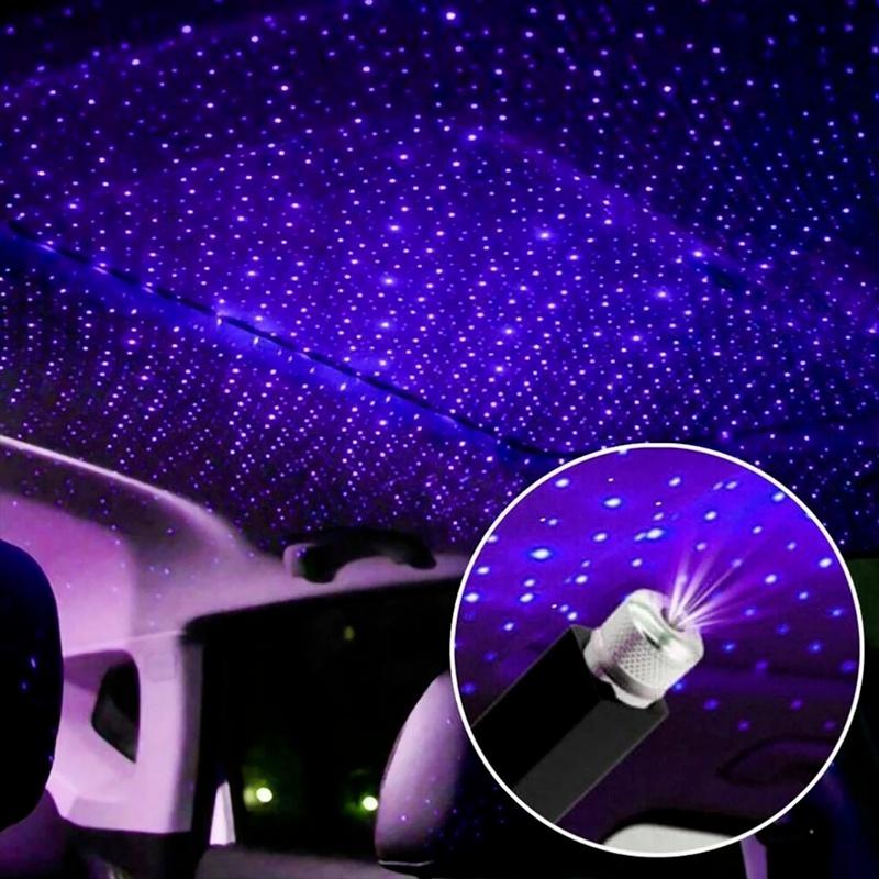USB Decorative Lamp Adjustable Car Interior Decor Mini LED Roof Star Night Light Projector Atmosphere Galaxy Lamp