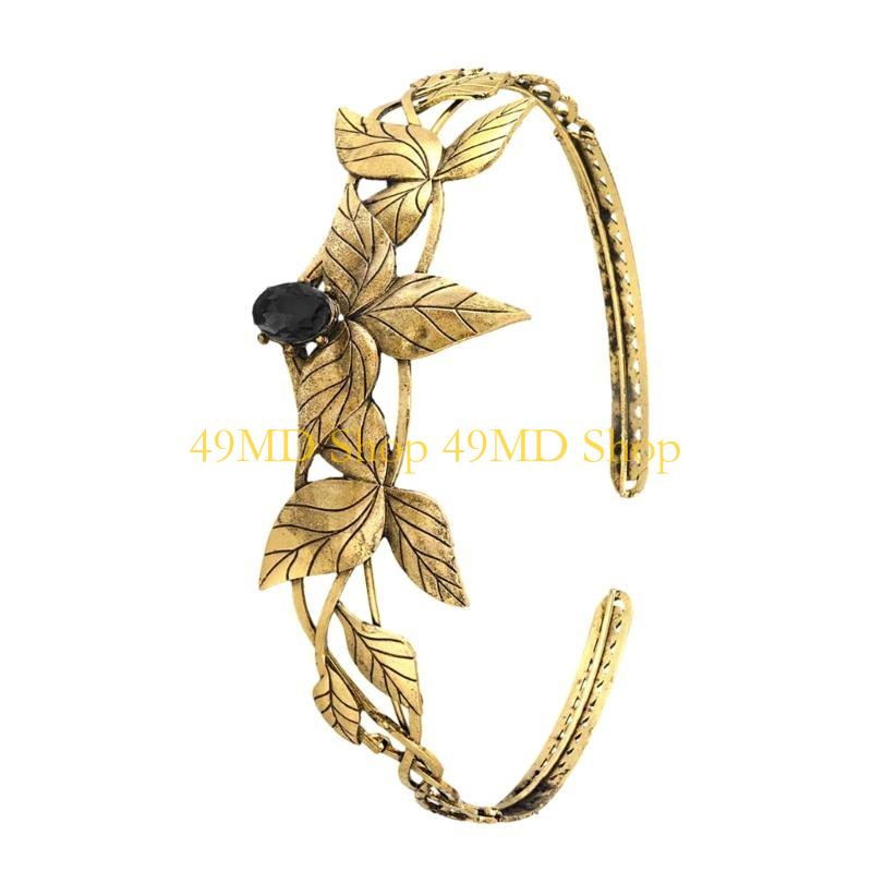 49MD Shinning Hair Hoop Ethnic Leaves Baroque Headband for Taking Photo