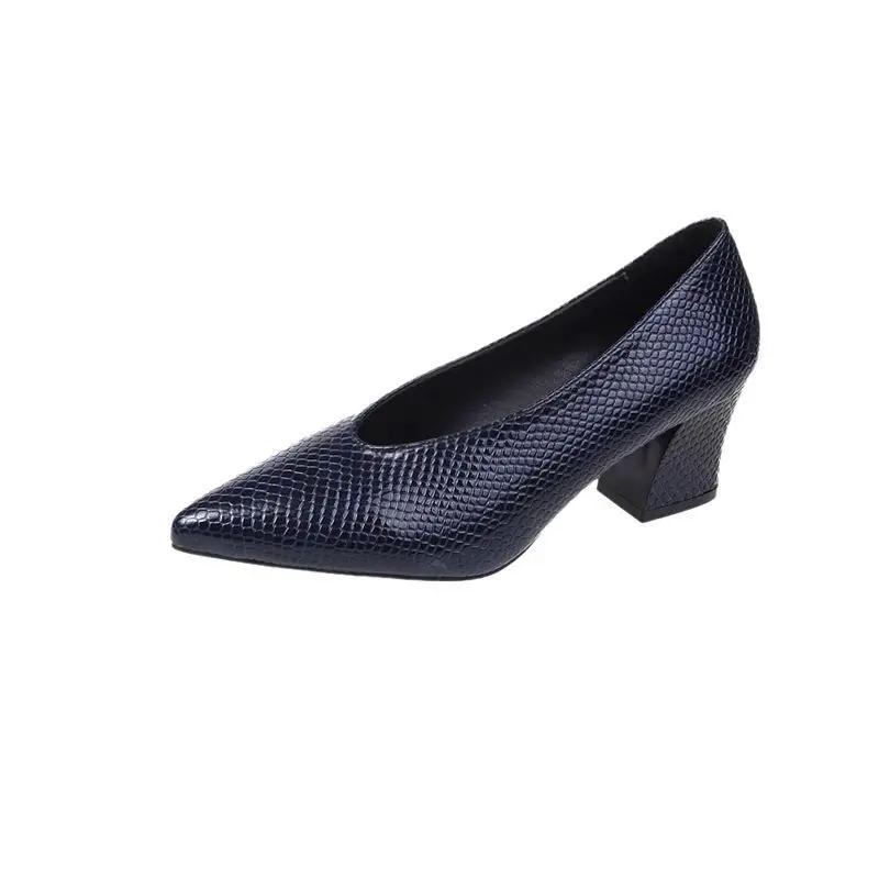 Туфли мокасины для женщин на высоком каблуке, синие, на блочном каблуке, стильная мода, быстрая доставка со скидкой, шикарные и элегантные женские туфли