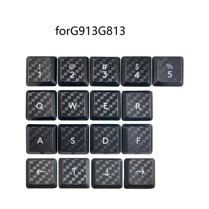 DIY Customs Keyboard Keys 17Pcs Keycap Carbon Fiber Texture Nonslip Cover for G915/G813/G815/G913 TKL