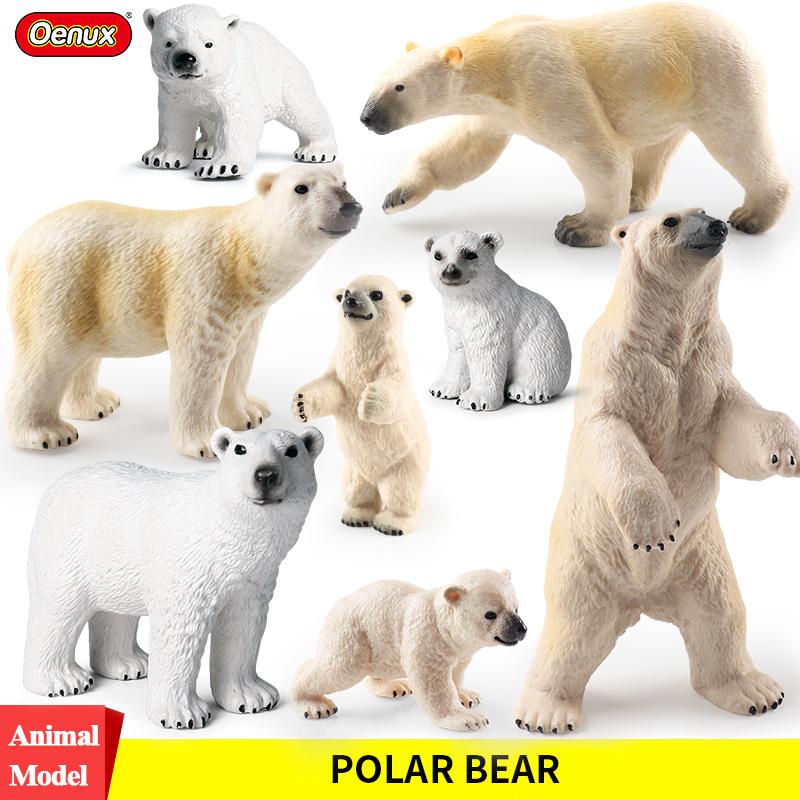 Oenux Arctic South Pole Animals Simulation Polar Bear Ursus Maritimus Action Figures Solid PVC Model Figurine Kid Toy Gift