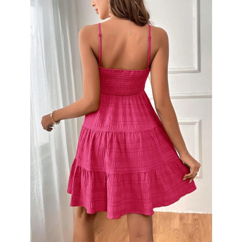 VEZFAA Женская мода лето весна сплошной цвет печати без рукавов подтяжки с высокой талией повседневные платья