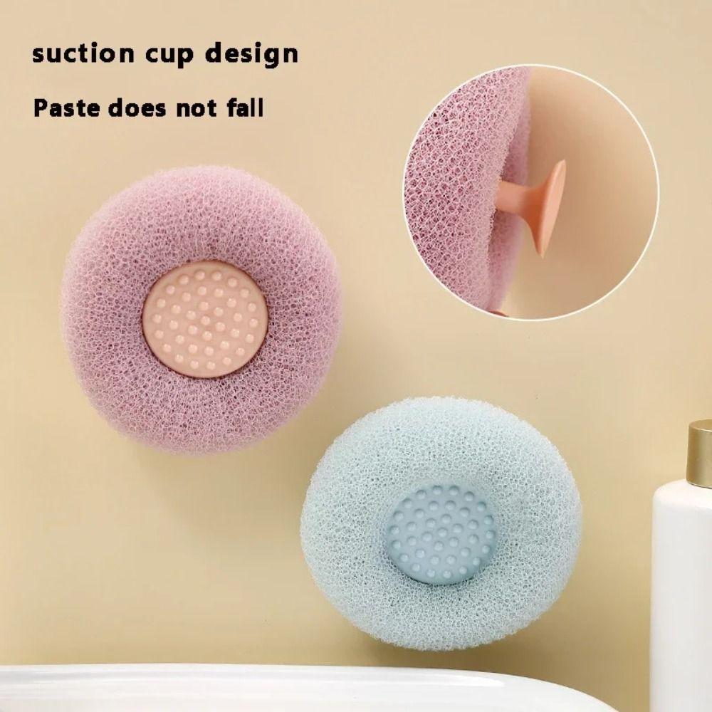 Rich Bubble Shower Bath Ball with Suction Cup Sponge Bubble Brush Massage Brush  Household