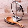 Stainless Steel Pot Lid Rack Detachable Pan Cover Shelf Kitchen Spatula Holder Spoon Stand Kitchen Organization Accessories