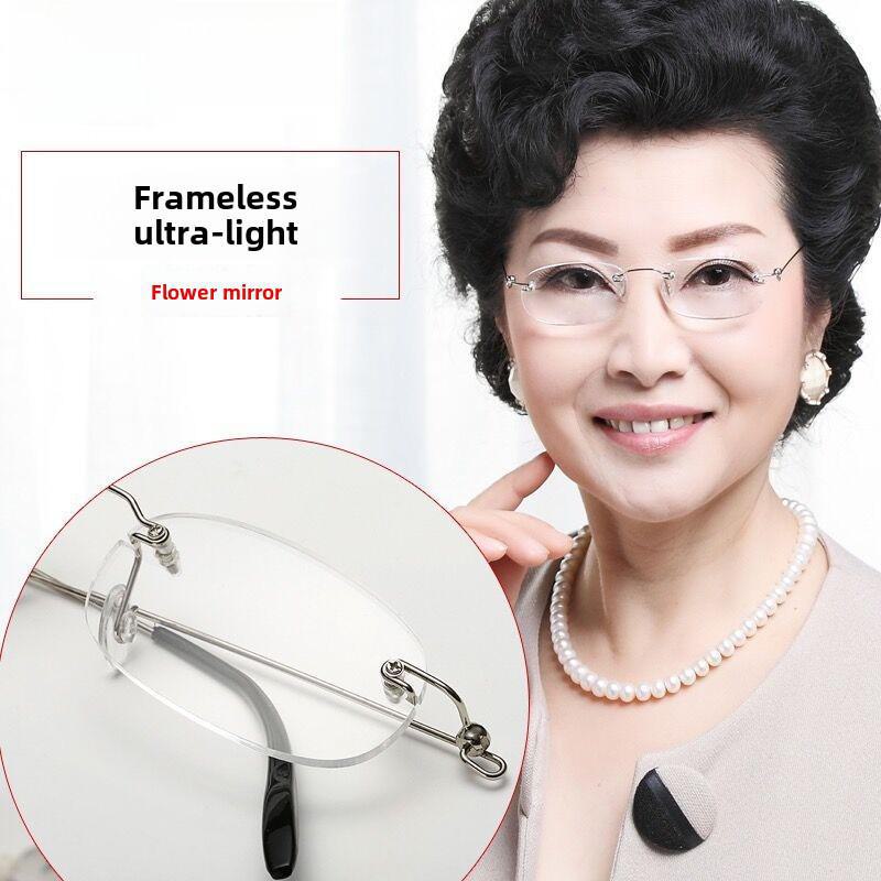 Сверхлегкие безрамные асферические очки для чтения с пружиной памяти для пожилых людей