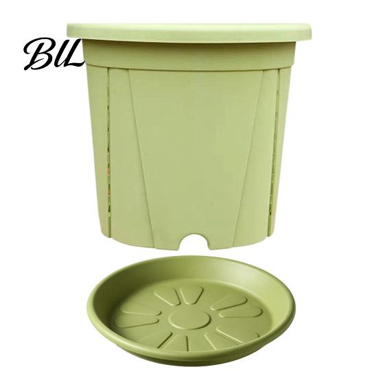 Breathable Resin Plant Pots Flowerpot with Drainage Holes And Saucer, Pot for Indoor Outdoor Lightweight Household Holders Plants, Thickened