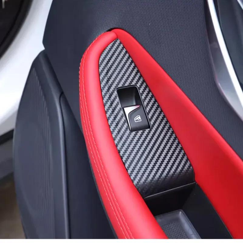 Для Changan UNI-T Unit 2024 2025 Автоаксессуары Панель отделки кнопки переключателя стеклоподъемника окон из углеродного волокна