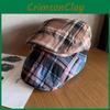Fashion Plaid Beret Hat For Women Summer Breathable Sun Protection