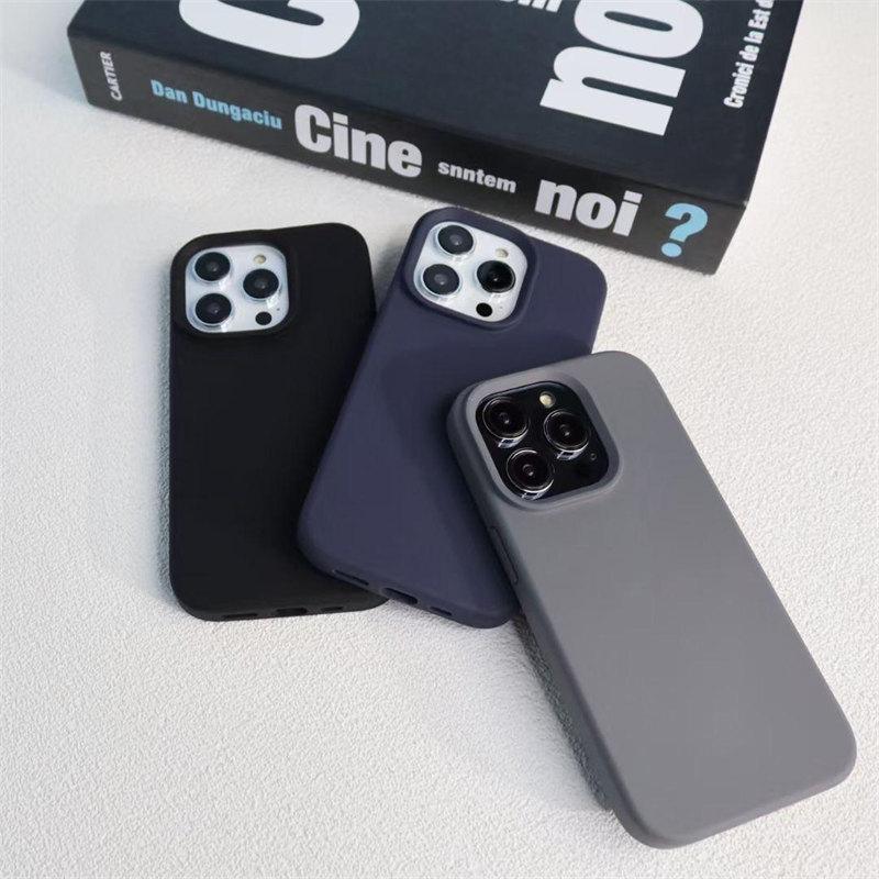 Роскошные чехлы из жидкого силикона для телефонов iPhone 15 14 iPhone 11 12 13 Pro Max однотонная задняя крышка для iPhone XR XS Max 6 6S 7 8 Plus SE2