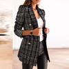 Women's New Fashion Long-Sleeved Casual Suit Collar Printed Pocket Jacket