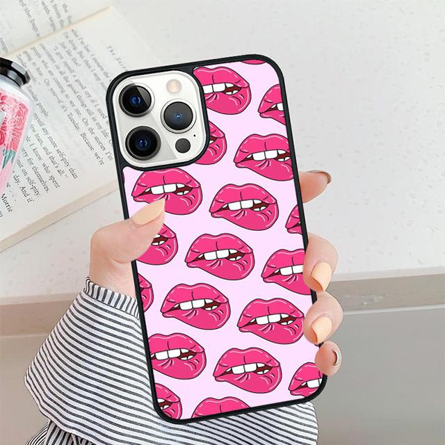 Сексуальная Девушка Леди Красные Губы Чехол для Телефона Для iPhone 17 Air 16 15 14 plus 12 13 Pro max Мягкий Бампер Защитный Чехол coque