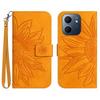 For Oppo A5x 5G/4G Case Sunflower Imprint Leather Wallet Phone Cover with Wrist Strap
