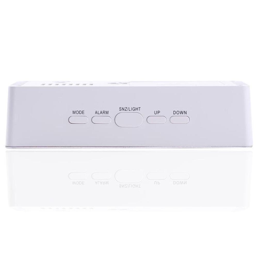 Многофункциональное пластиковое зеркало, светодиодный ночник, термометр, цифровые настенные часы, лампа-будильник