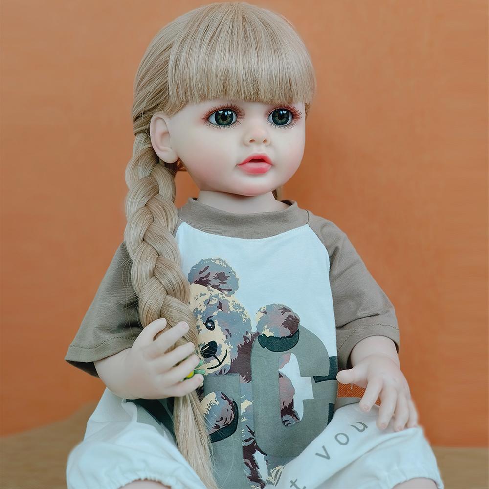 Красивые мягкие силиконовые Reborn Baby, реалистичные мини-игрушки Reborn Child Bebe Reborn для девочек, подарок на день рождения для малышей, 55 см