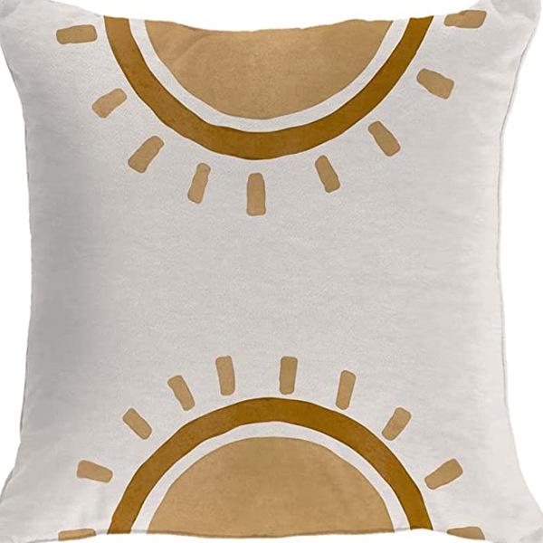 Modern Minimalist INS Rainbow Pillowcase Fresh Printed Linen Cushion Pillowcase Living Room Sofa