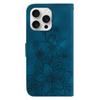 Чехол-кошелек для iPhone 16 Pro Max из искусственной кожи с цветочным тиснением