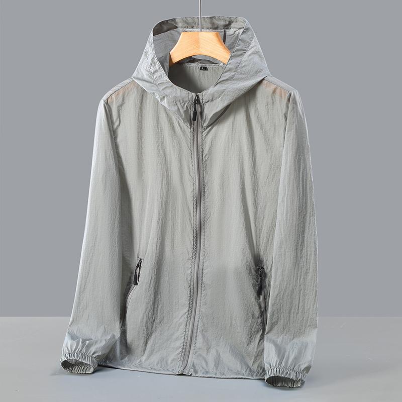 Fashion Sunscreen Clothes Summer for Men Casual Upf 50 Thin Hooded Couple's Plus Size Summer Jackets
